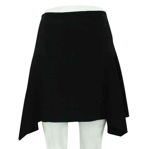 CONTEMPORARY DESIGNER Black Mini Skirt With Zipper at the Back