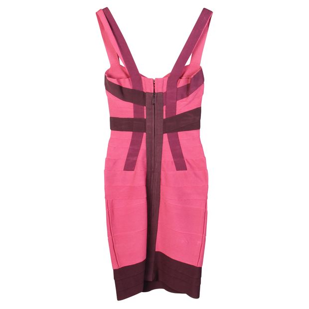 HERVE LEGER Pink Shades Bandage Dress