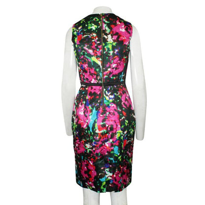 CONTEMPORARY DESIGNER Colorful Abstract Print Cocktail Dress