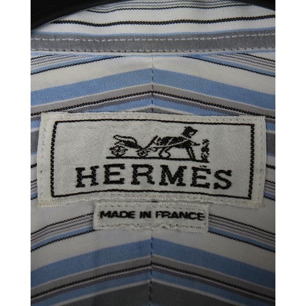 HERMÈS Striped Cotton Business Shirt
