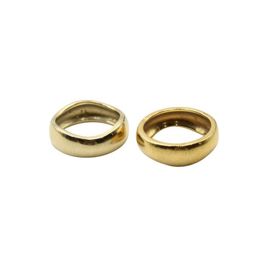 Set of Two Golden Wide Rings/ Bands