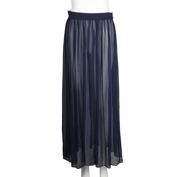 VIONNET Navy blue Semi-Transparent Midi Skirt