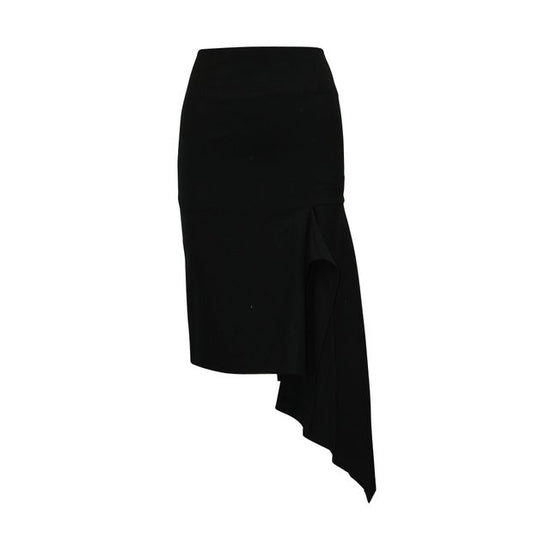 Balenciaga Black Asymmetric Woolen Skirt