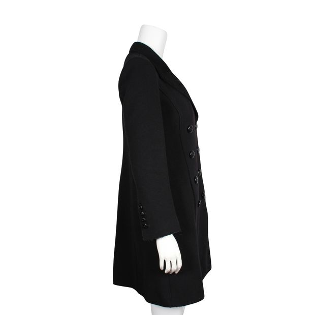 Contemporary Designer Black Wool Winter Coat