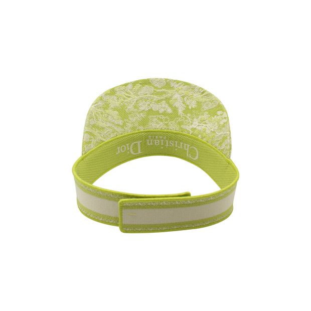 Dior Toile De Jouy Reverse Visor Hat in Lime Green Cotton