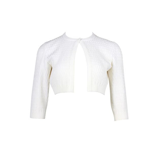 White Pleated Stretch Jacket