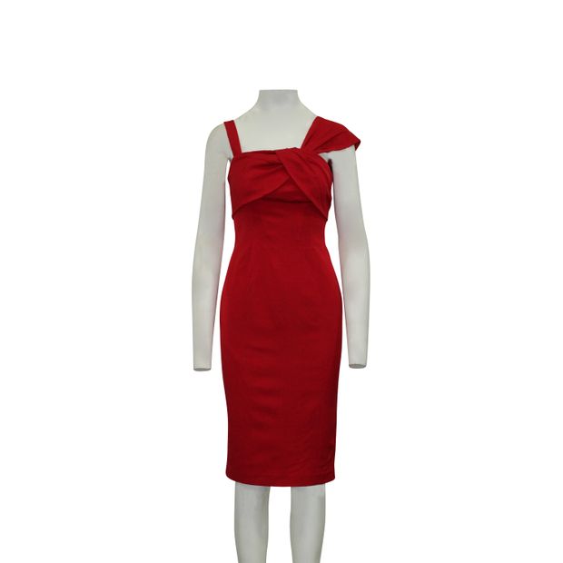 Contemporary Designer Red Alma Shift Dress