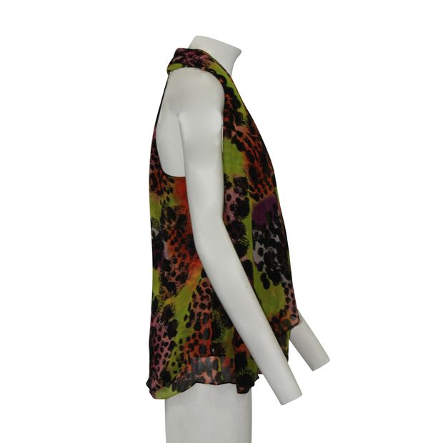 Diane Von Furstenberg Colorful Print Silk Top