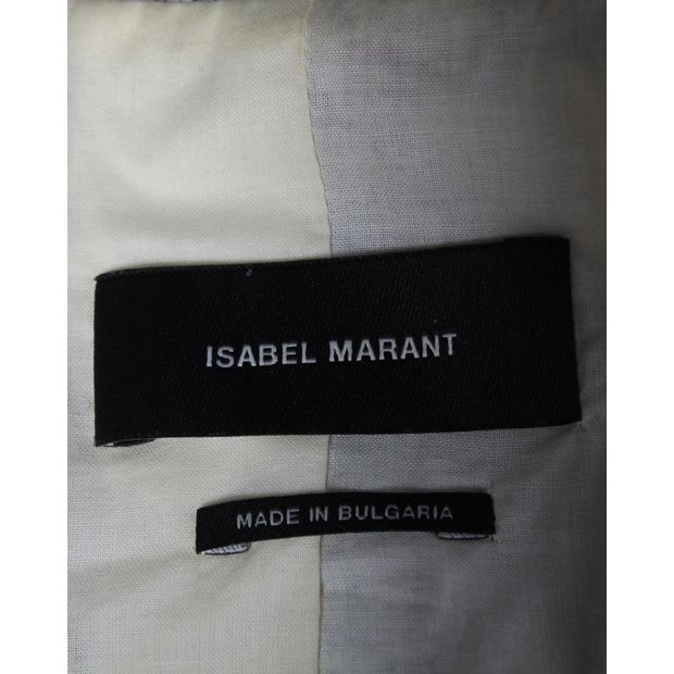 Isabel Marant Plaid Blazer in Grey Cotton
