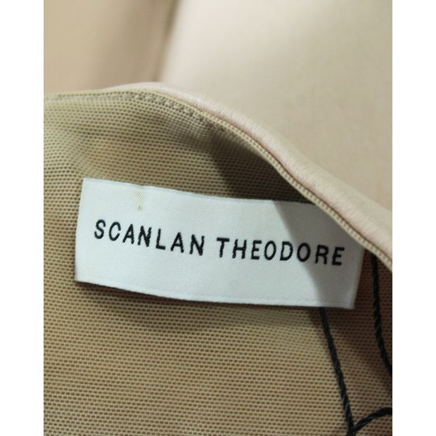 SCANLAN & THEODORE Pale Pink Leather Halter Neck Top