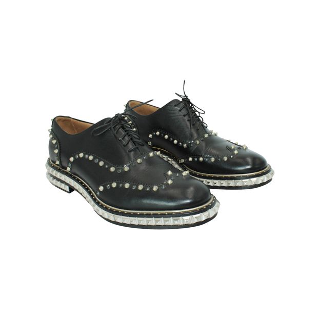 Christian Louboutin Black Spiked Oxford Shoes