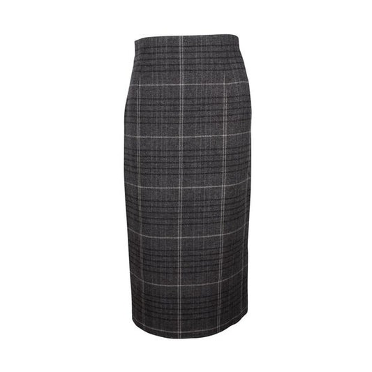 Dior Plaid Pencil Midi Skirt in Grey Wool