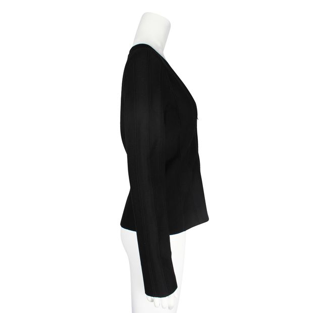 Contemporary Designer Emporio Armani Black Zipper Cardigan