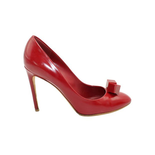 Louis Vuitton Red Leather Cubic Wonder Heels