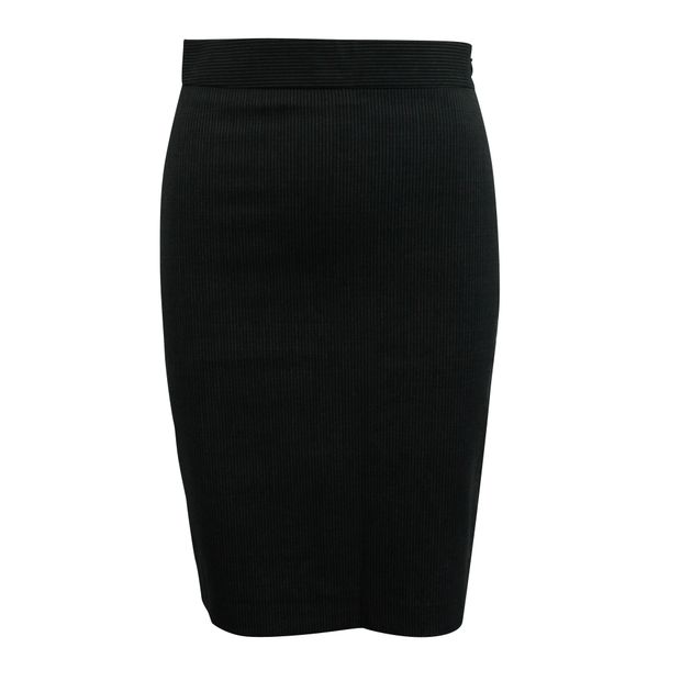 CONTEMPORARY DESIGNER Black Striped Pencil Skirt