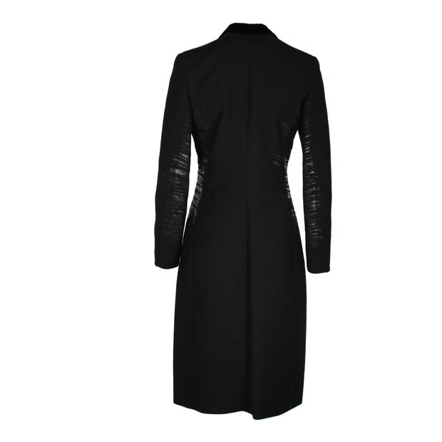 Bottega Veneta Side Stripe Coat in Black Lana Vergine