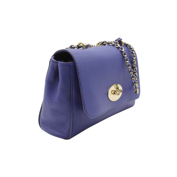 Mulberry Electric Blue Lily Shoulder Bag With Chain