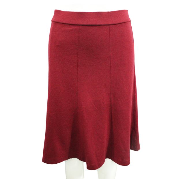 VIVIENNE TAM Dark Red Woolen Skirt