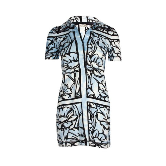 Fendi x Joshua Vides Edition Terrycloth Short Dress in Blue Print Cotton