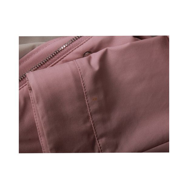 Ruched Collar Waterproof Windbreaker Jacket in Pink