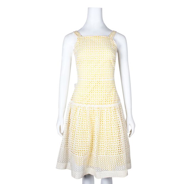 Carolina Herrera Yellow Lacey Dress