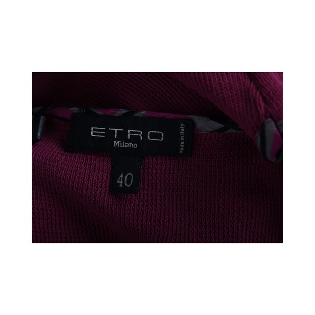 Etro Dark Pink Strap Top With Silk Trim