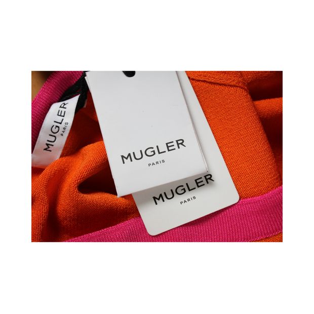 Thierry Mugler Mugler Orange & Pink Stretch Top