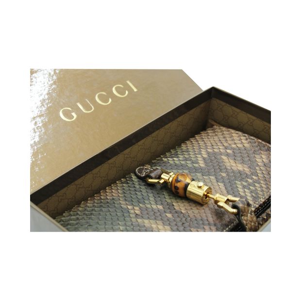 Gucci Long Python Wallet With Bamboo