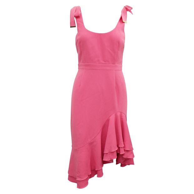 CONTEMPORARY DESIGNER Pink Asymmetric Dress with Ruffles