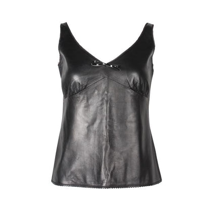 Prada Black Nappa Leather Sleeveless Top