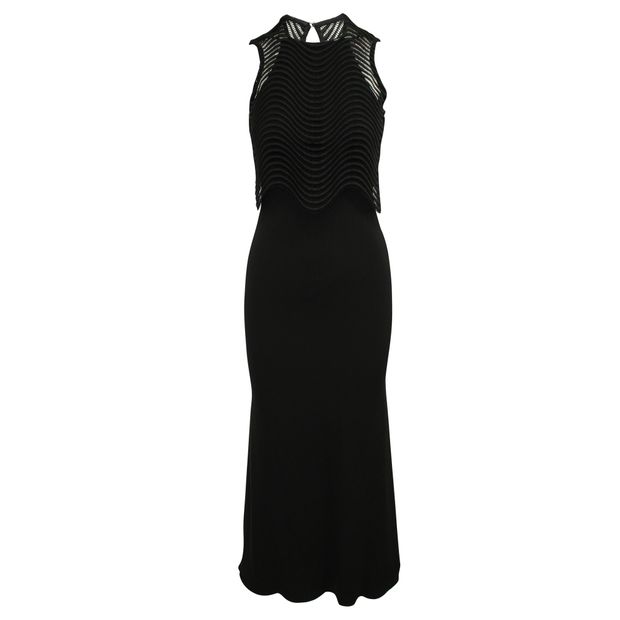 Contemporary Designer Long Black Evening Dress