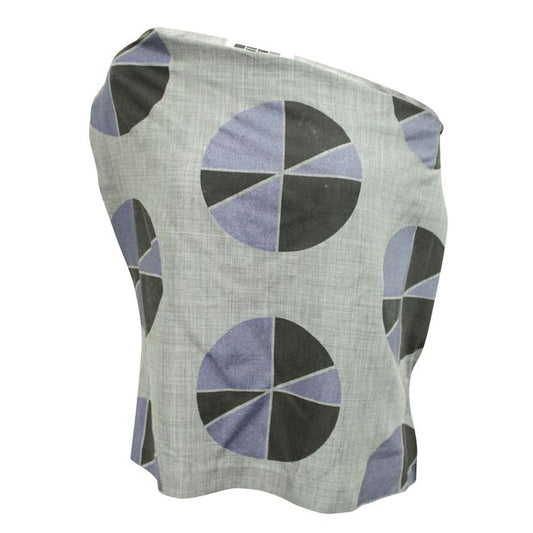 ISSEY MIYAKE Asymmetric Grey Top with Print