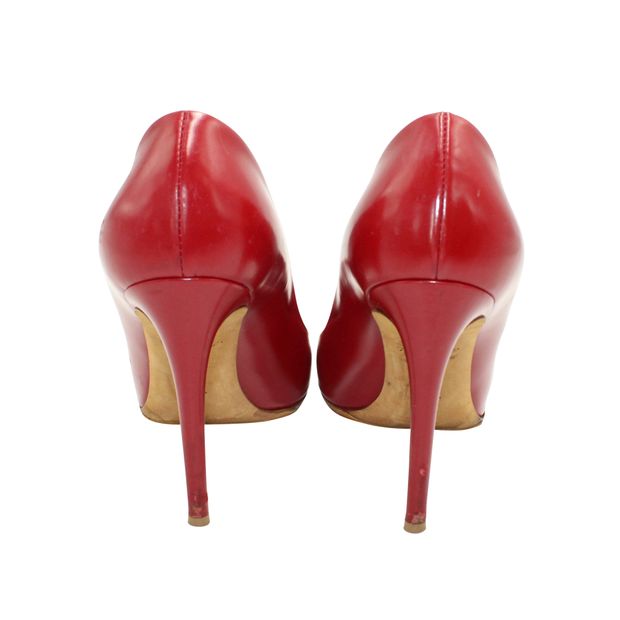 Louis Vuitton Red Leather Cubic Wonder Heels