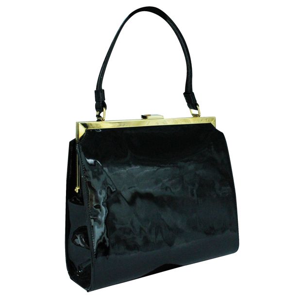 Mansur Gavriel Elegant Black Patent Leather Handbag