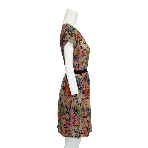 Contemporary Designer Short Sleeve Multi Print Dress