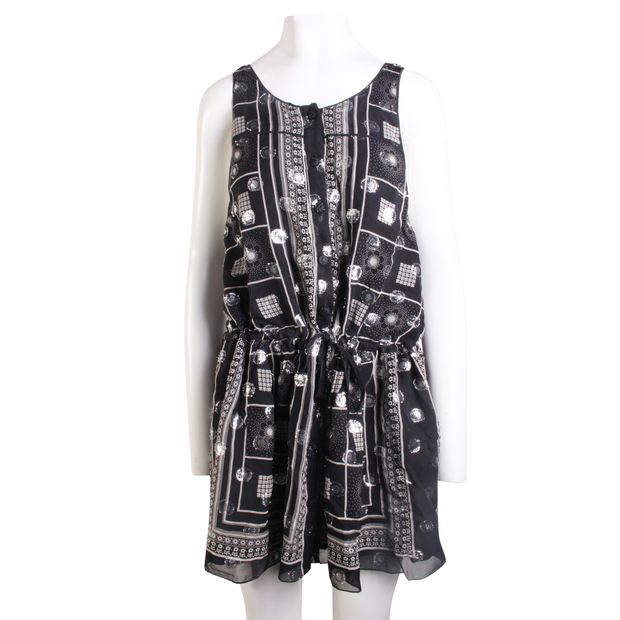 ANNA SUI Silver Printed Button Up Dress