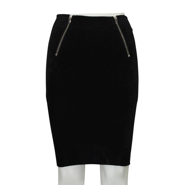 T By Alexander Wang Black Skirt With Silver Zippers