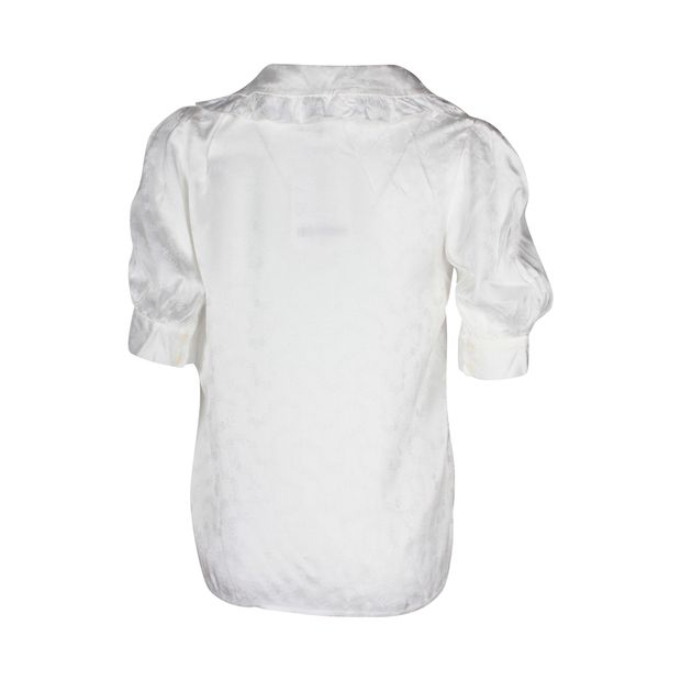 Sandro Short Sleeve Shirt in White Viscose
