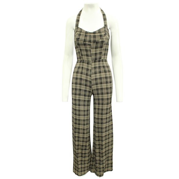 REFORMATION Checked Maxi Oversized Jumpsuit