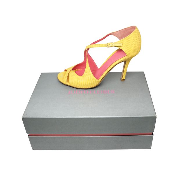 CONTEMPORARY DESIGNER Yellow Snake Skin Printed Sandals