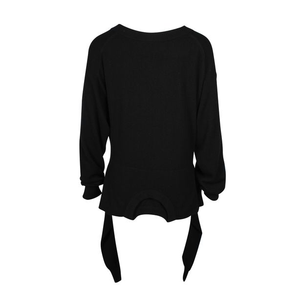 Alexander Wang Cropped Inverted Sweater in Black Wool