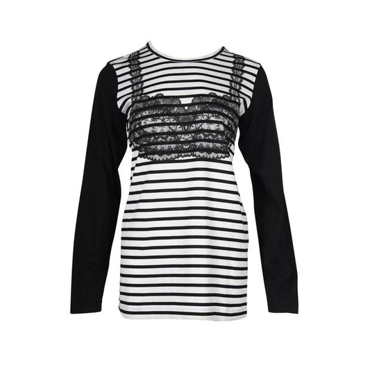 COMME DES GARCONS Black & White Long Sleeved Top