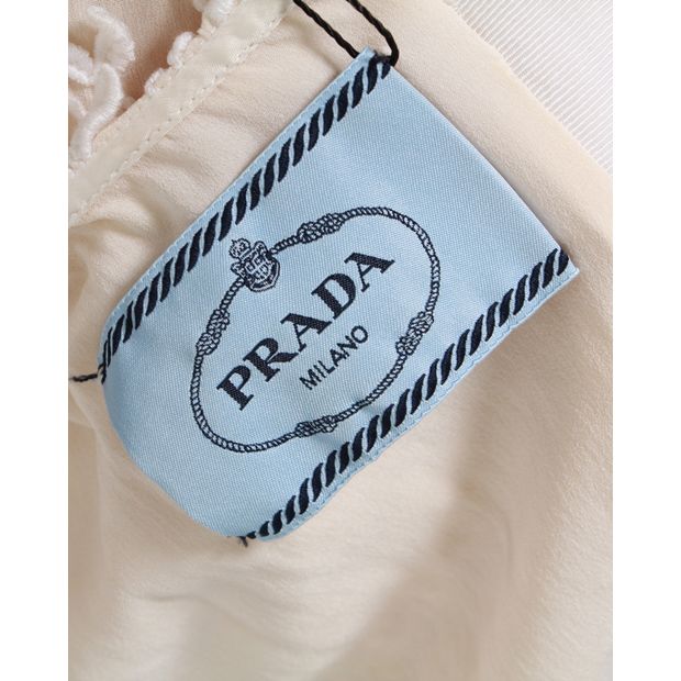 Prada Cream/ Ivory Embroidered Dress