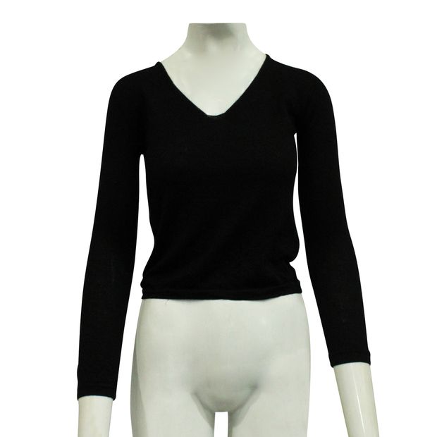 Miu Miu Black Cashmere Belt Casual Sweater