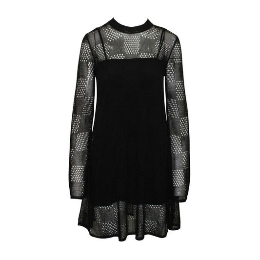 Mcq By Alexander Mcqueen Long Sleeves Black Mesh Dress