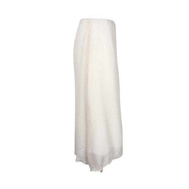 Mansur Gavriel Textured Midi Skirt in Cream Silk