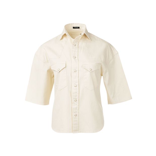 Contemporary Designer Oversized White Cowboy Shirt