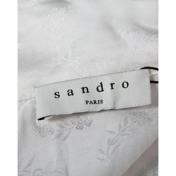 Sandro Short Sleeve Shirt in White Viscose