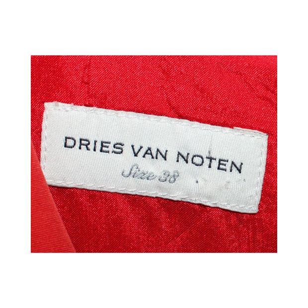 DRIES VAN NOTEN Red Dress with Ruffles at Front