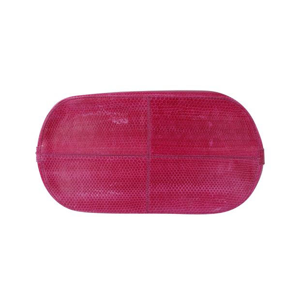 CONTEMPORARY DESIGNER Pink Python  Leather Handbag